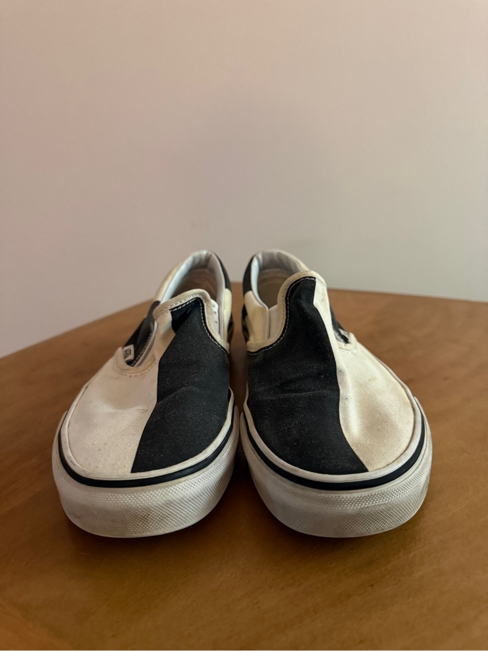 Cleaning out closets! Kids Two-Tone Slip-On Vans Canvas Shoes - Black & White